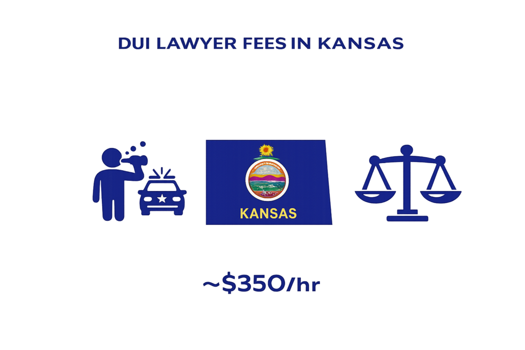 Average Kansas DUI lawyer fees and court-ordered fine data chart
