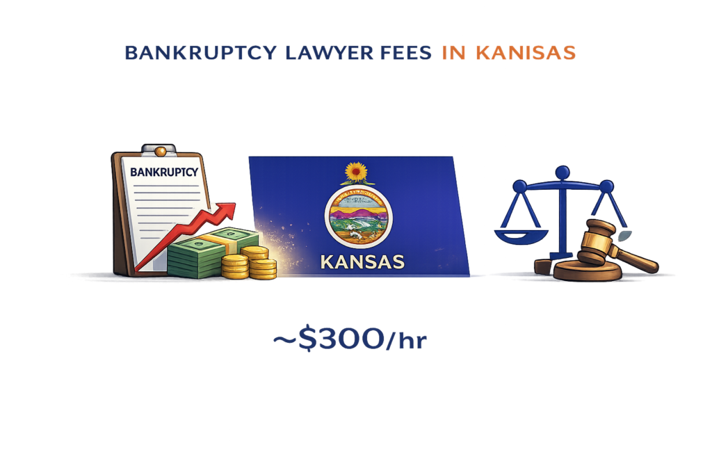 Average Kansas bankruptcy lawyer fees and federal filing costs infographic