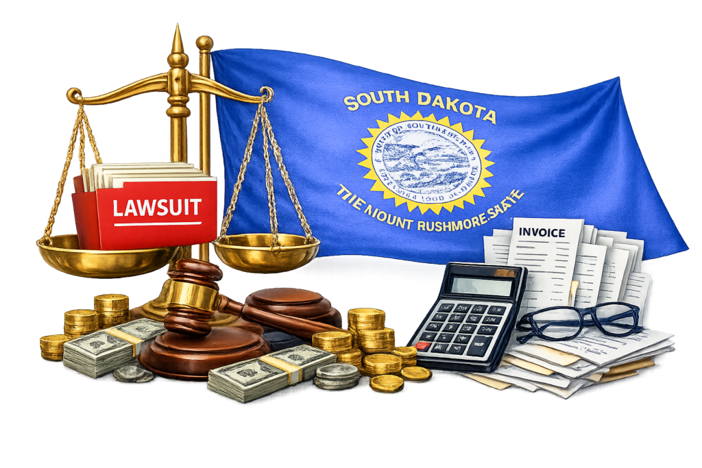 South Dakota business litigation cost visualization and rate data