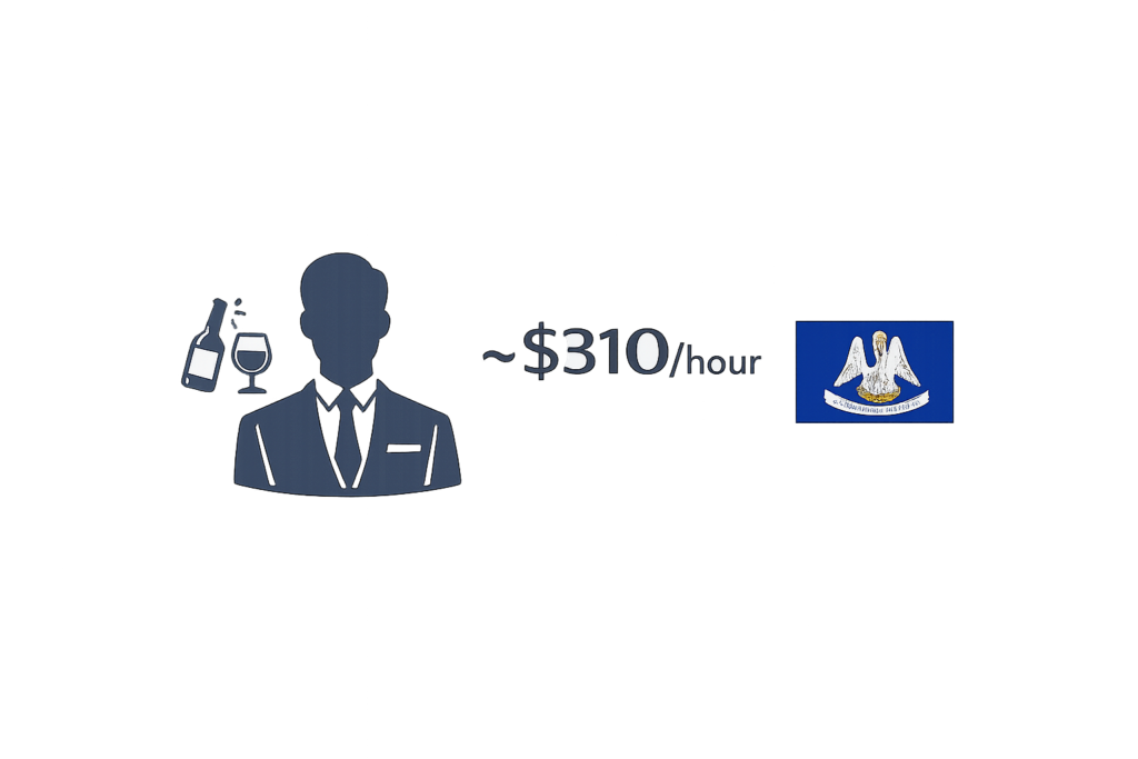 Average Louisiana DWI lawyer fees and OMV court cost chart
