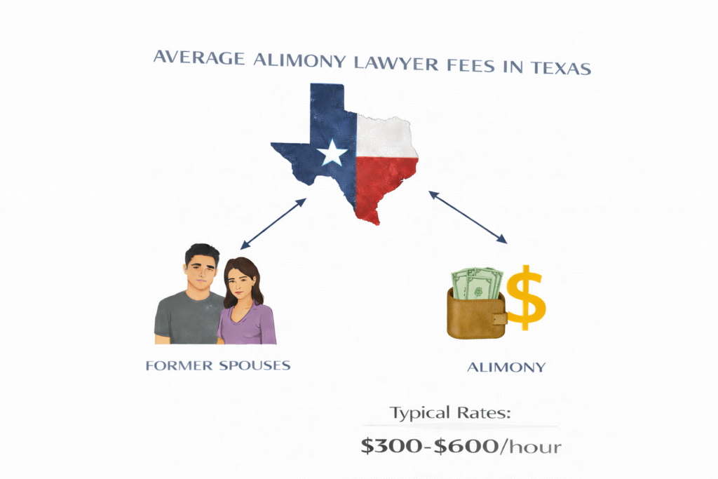 Average alimony lawyer fees and spousal maintenance costs in Texas