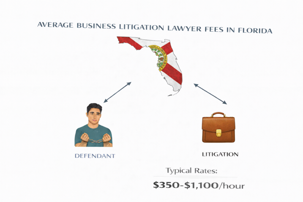 Florida business litigation attorney fees and commercial court cost data chart

