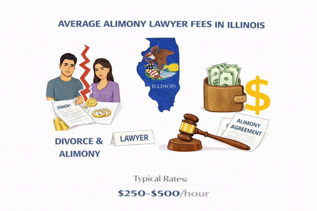 Average alimony lawyer fees and spousal maintenance costs in Illinois
