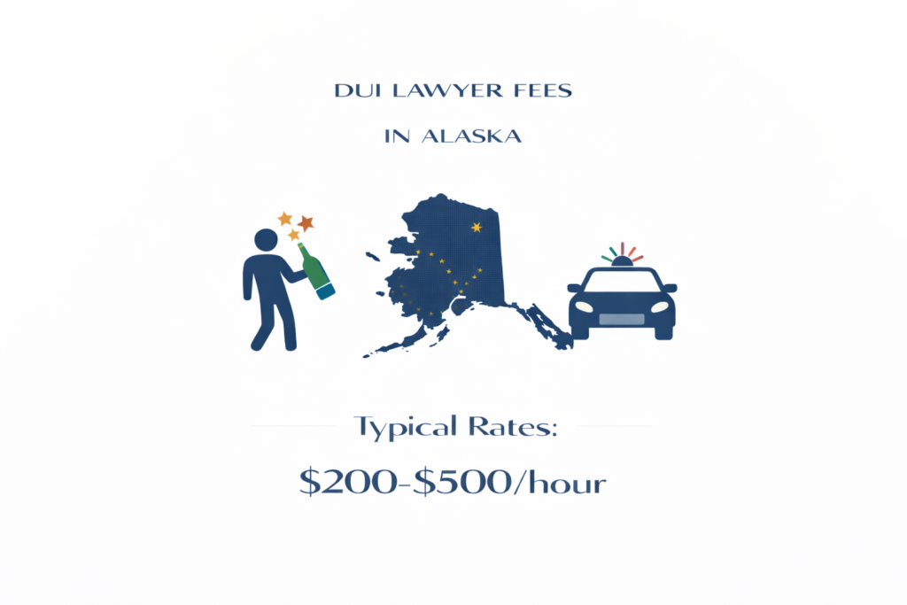 Average Alaska DUI lawyer fees and court-ordered fine data table