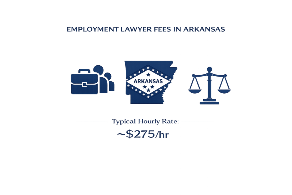 Average Arkansas employment attorney fees and labor dispute cost chart
