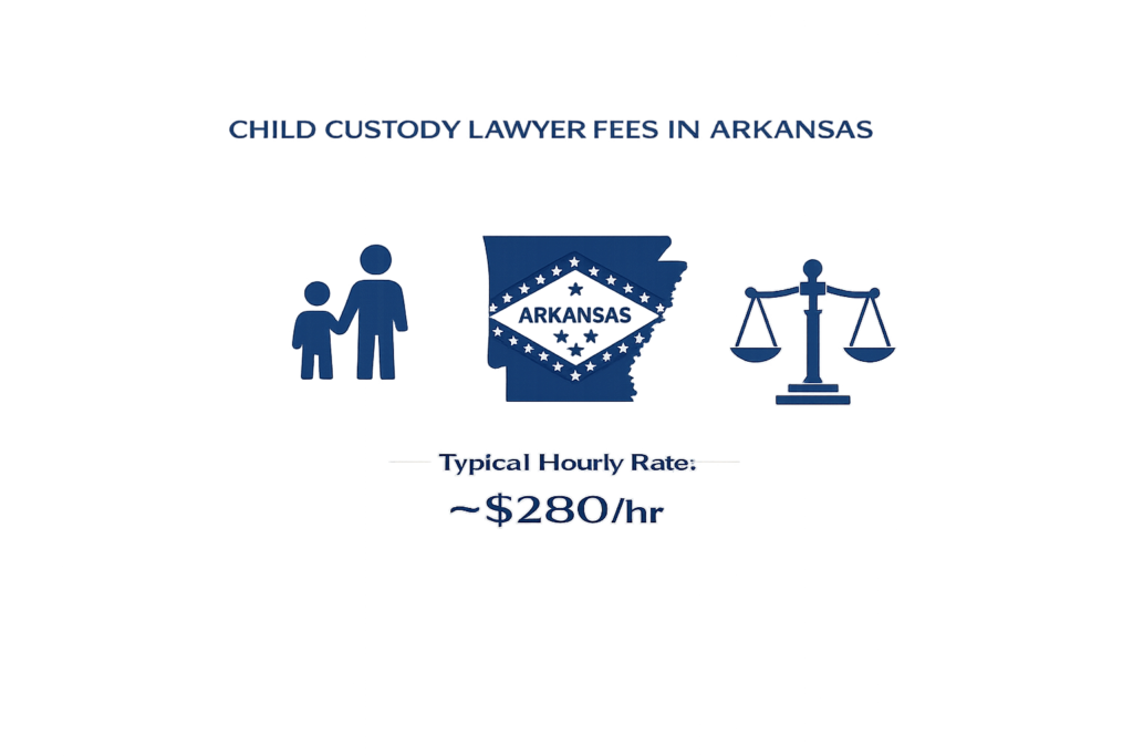 Average Arkansas child custody lawyer fees and court-ordered GAL costs