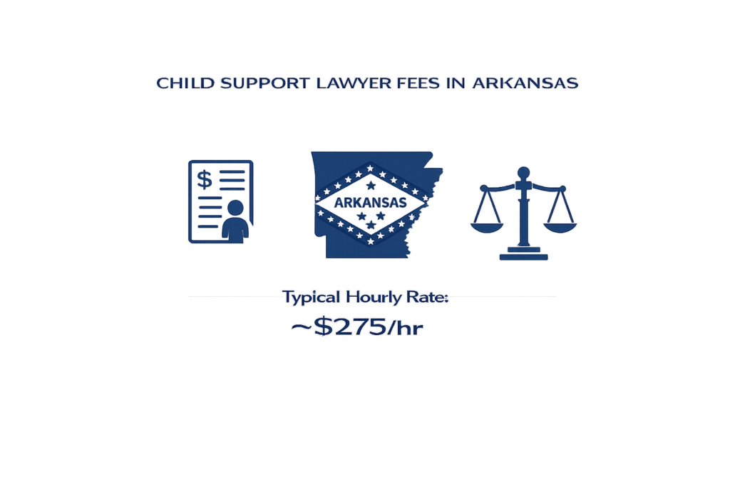 Average Arkansas child support attorney fees and income shares worksheet chart
