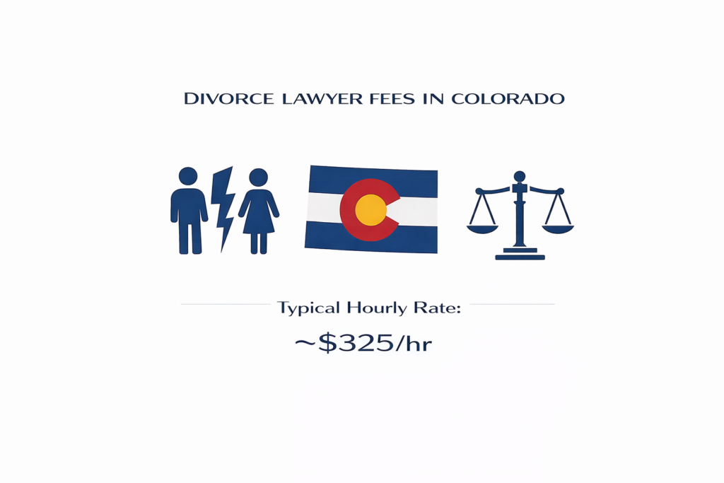 Average Colorado divorce lawyer fees and court-ordered mediation costs chart
