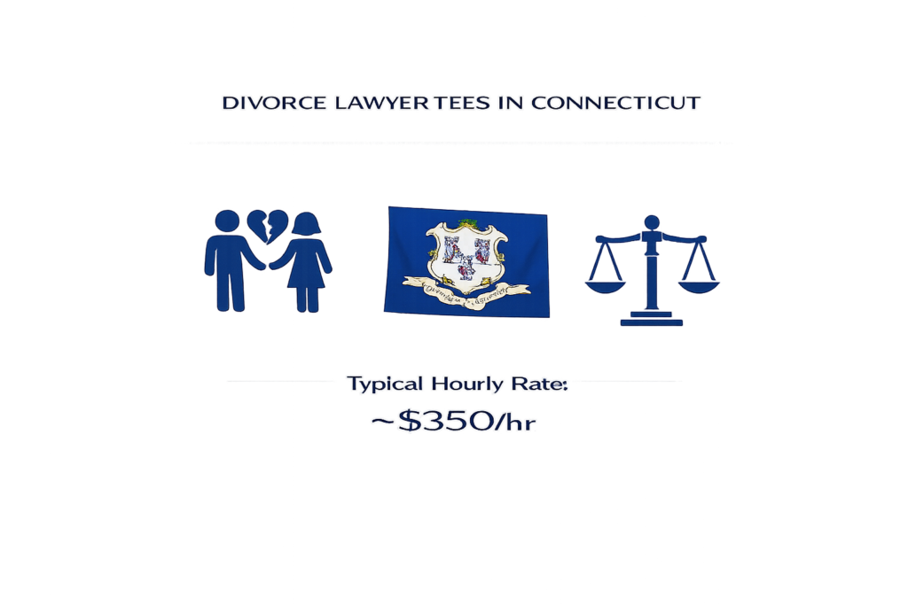Average Connecticut divorce attorney fees and court filing expense chart
