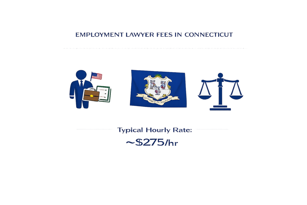 Average Connecticut employment lawyer fees and CHRO filing cost chart
