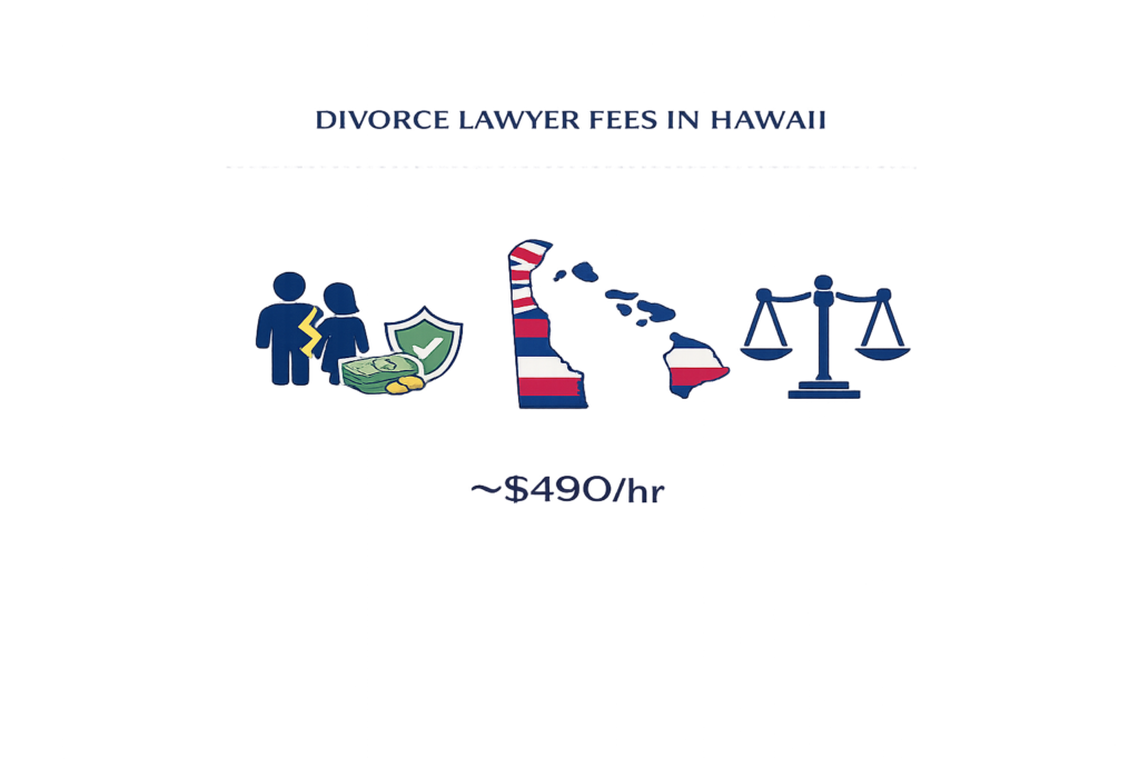 Average Hawaii divorce lawyer fees and court-related expense chart