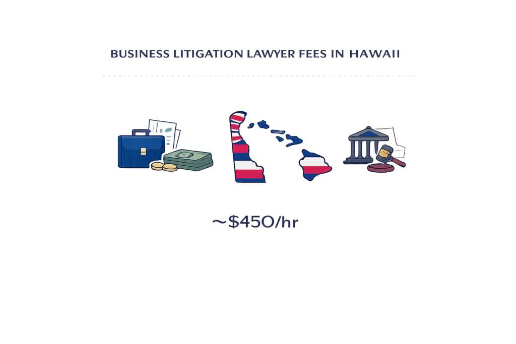 Hawaii business litigation attorney hourly rates and court cost comparison chart
