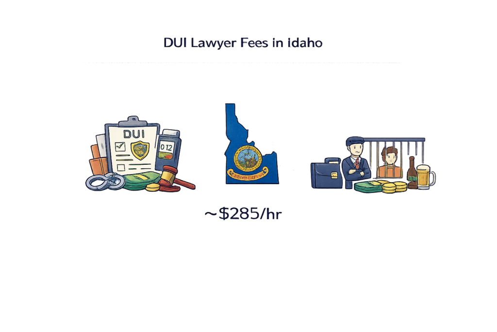 Average Idaho DUI lawyer fees and ignition interlock device cost infographic
