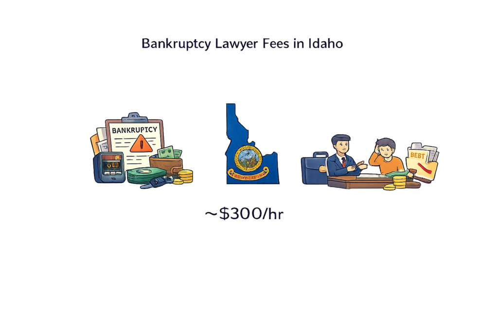 Average Idaho bankruptcy lawyer fees and federal court filing costs infographic