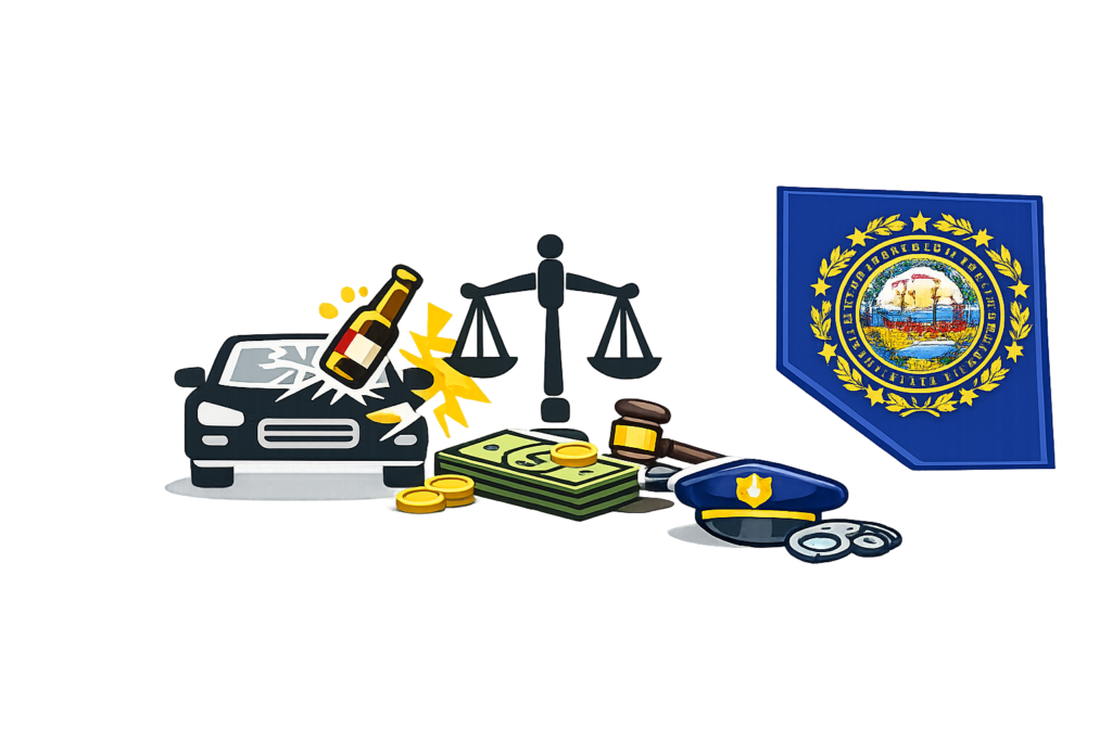 Average New Hampshire DWI lawyer fees and IDCMP program cost chart
