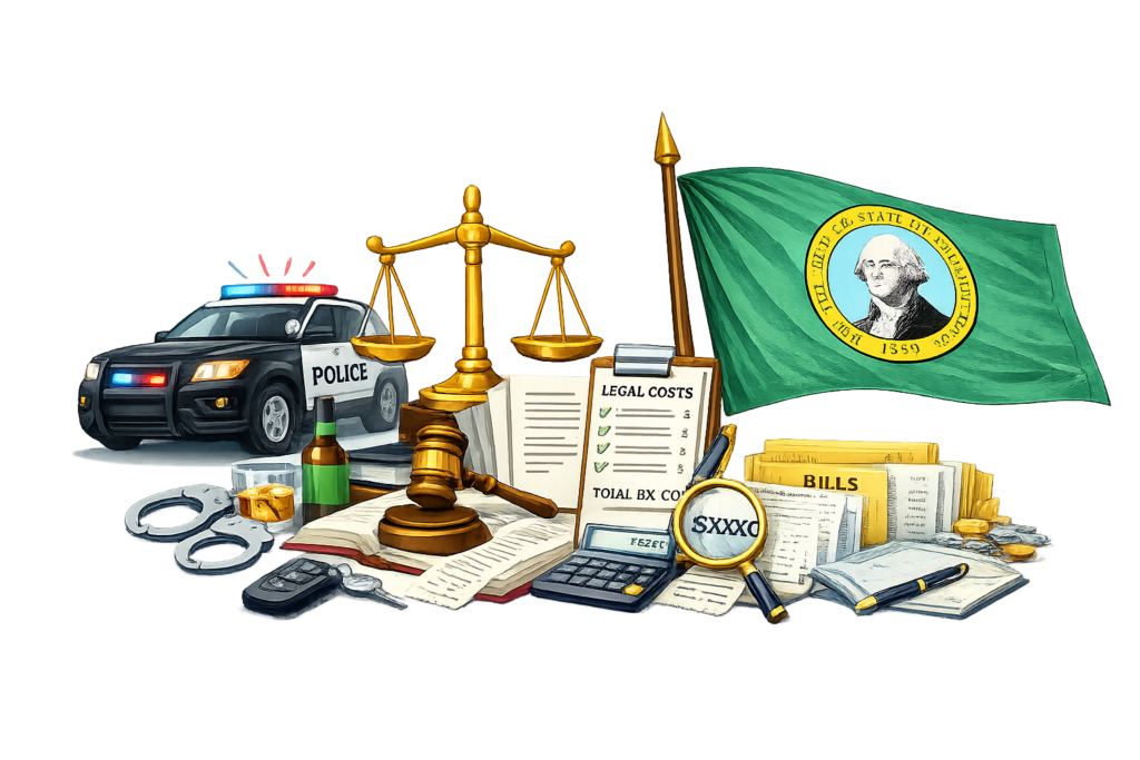 Average Washington DUI attorney rates and ignition interlock cost chart
