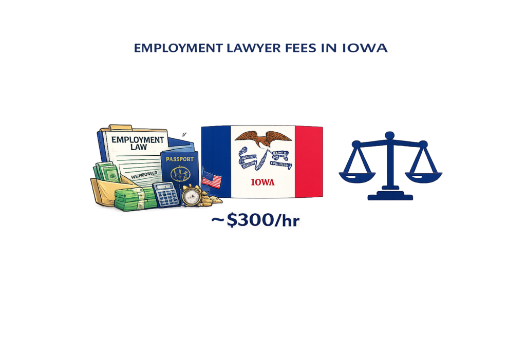 Iowa employment attorney fee tiers and wage claim cost visualization
