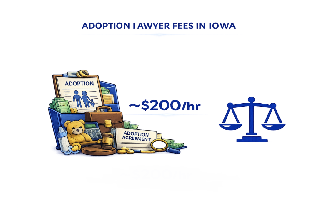 Average adoption lawyer fees and court costs in Iowa