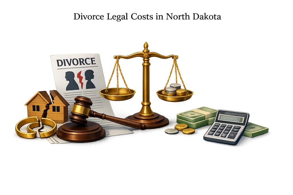Average Oklahoma divorce lawyer fees and court-related cost chart