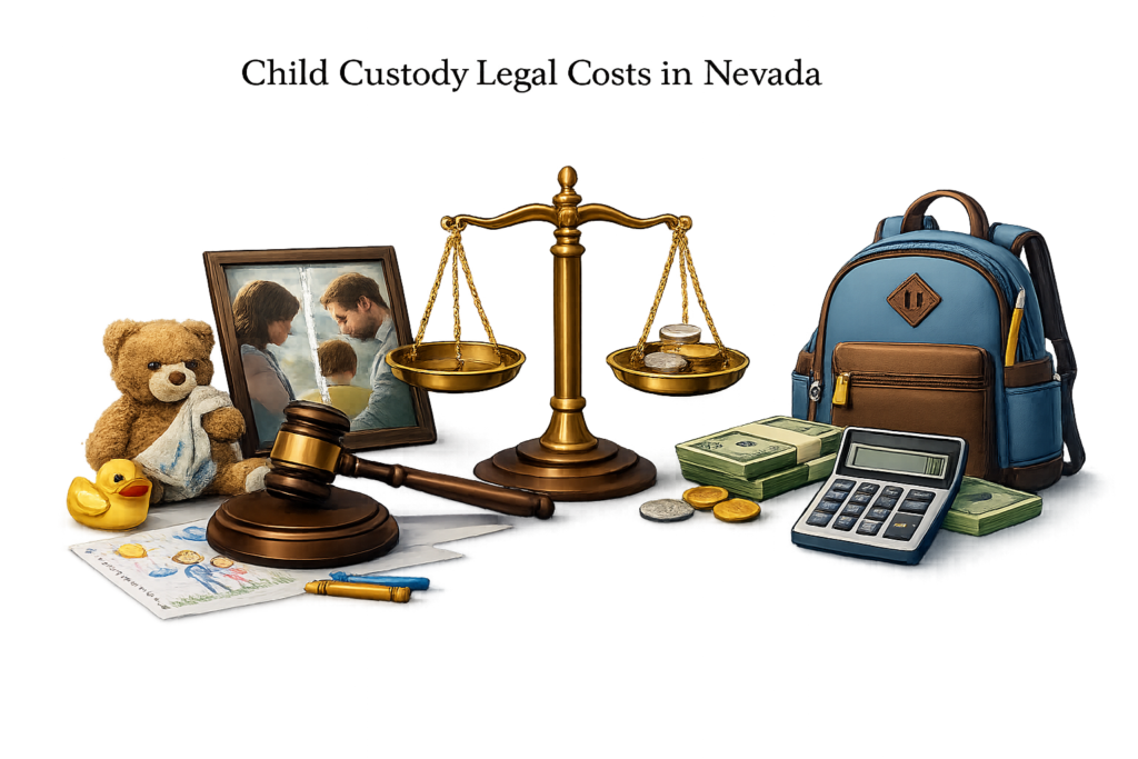 Average Nevada child custody lawyer fees and court-ordered evaluation costs chart
