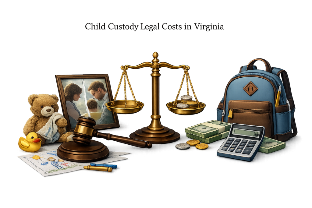 Average Virginia child custody lawyer fees and court-ordered GAL costs
