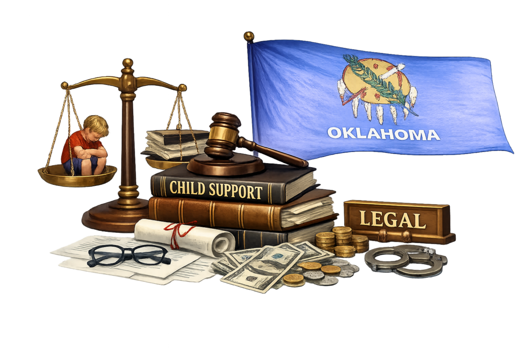 Average Oklahoma child support lawyer fees and OCSS calculation chart
