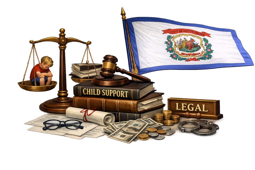 Average West Virginia child support lawyer fees and BCSE calculation chart