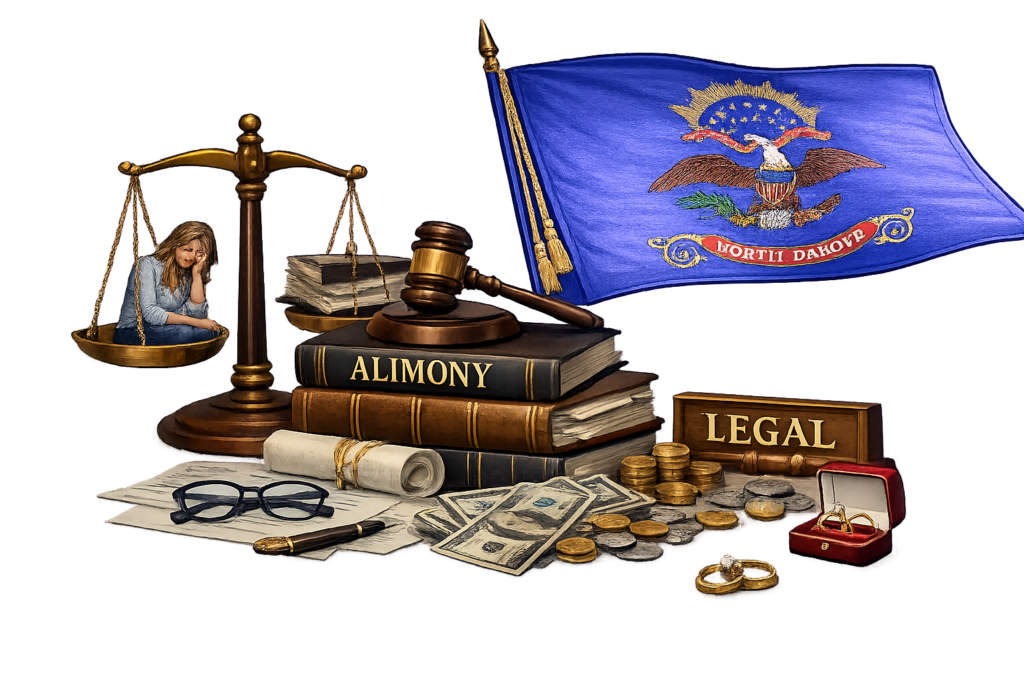 Average alimony lawyer fees and court costs in North Dakota
