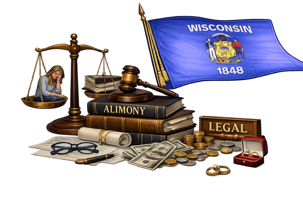 Wisconsin spousal maintenance lawyer fees and court cost breakdown chart
