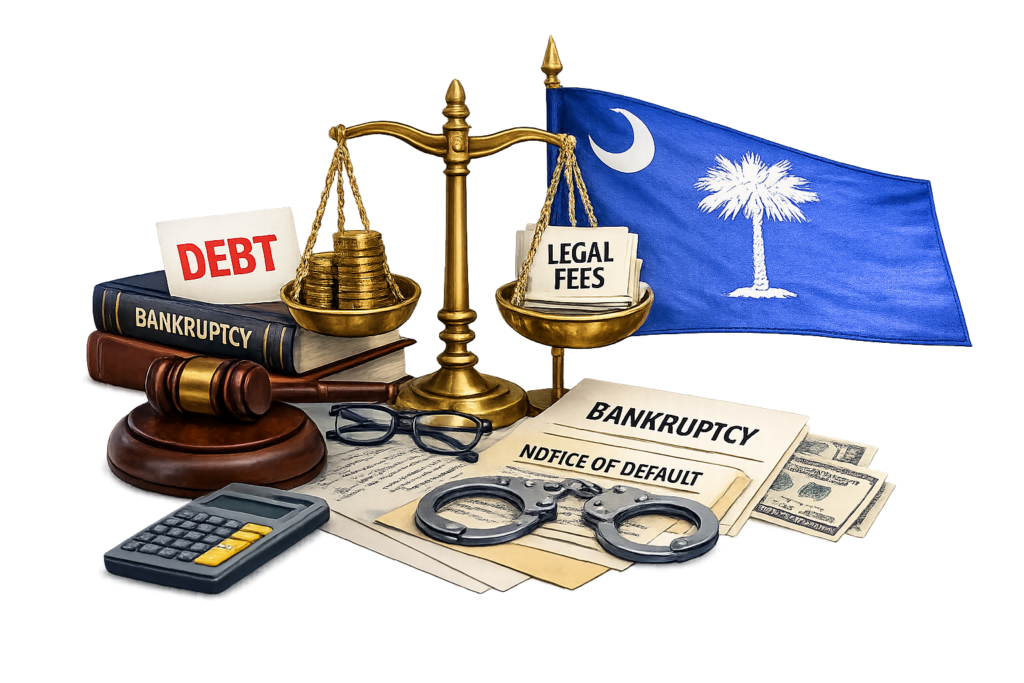 Average South Dakota bankruptcy attorney fees and court cost data chart
