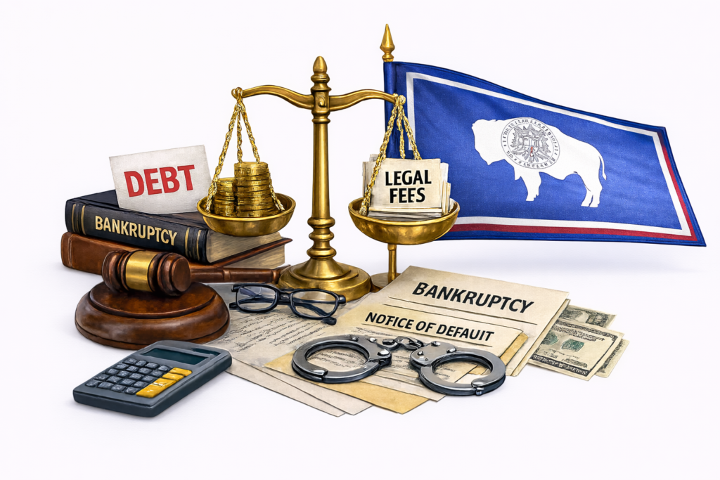 Average Wyoming bankruptcy lawyer fees and federal court filing costs
