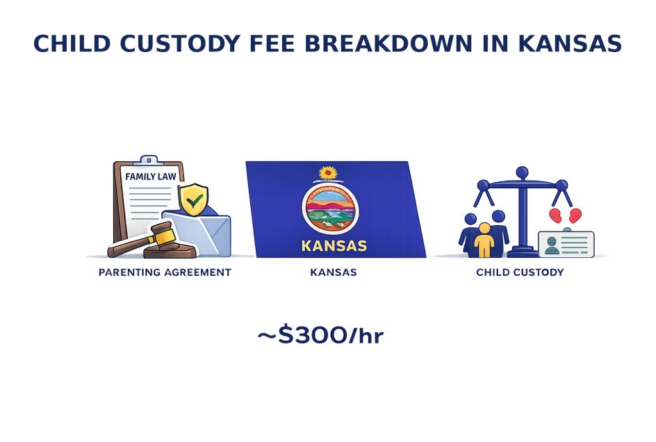 Average Kansas child custody lawyer fees and parenting plan court costs
